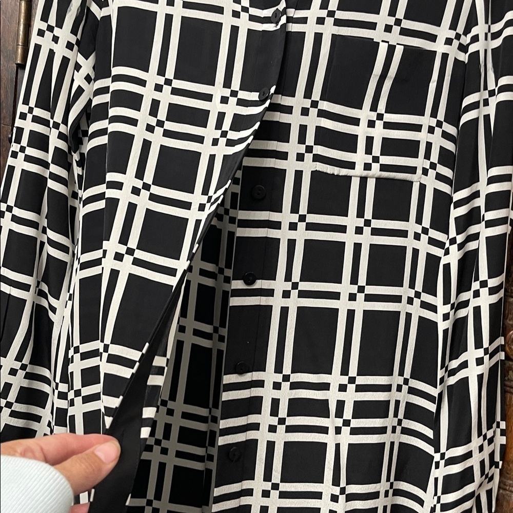 Diane Von Furstenberg 100% Silk Shirt Dress with Waist Tie Size 0 - Picture 10 of 12